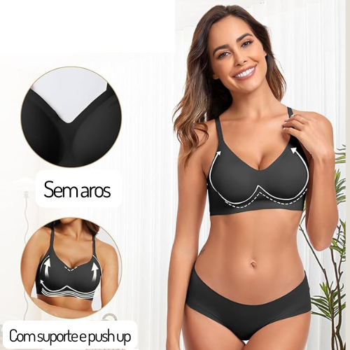 Sutiã push up sem aros - Realce o seu decote